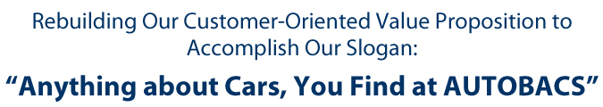 Rebuilding Our Customer-Oriented Value Proposition to Accomplish Our Slogan: 'Anthing about Cars, You Find at AUTOBACS'