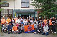 Cleanup activity at the base of Mt. Fuji