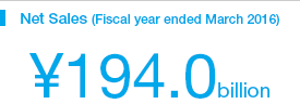 Net Sales (Fiscal year ended March 2016) ¥194.0billion